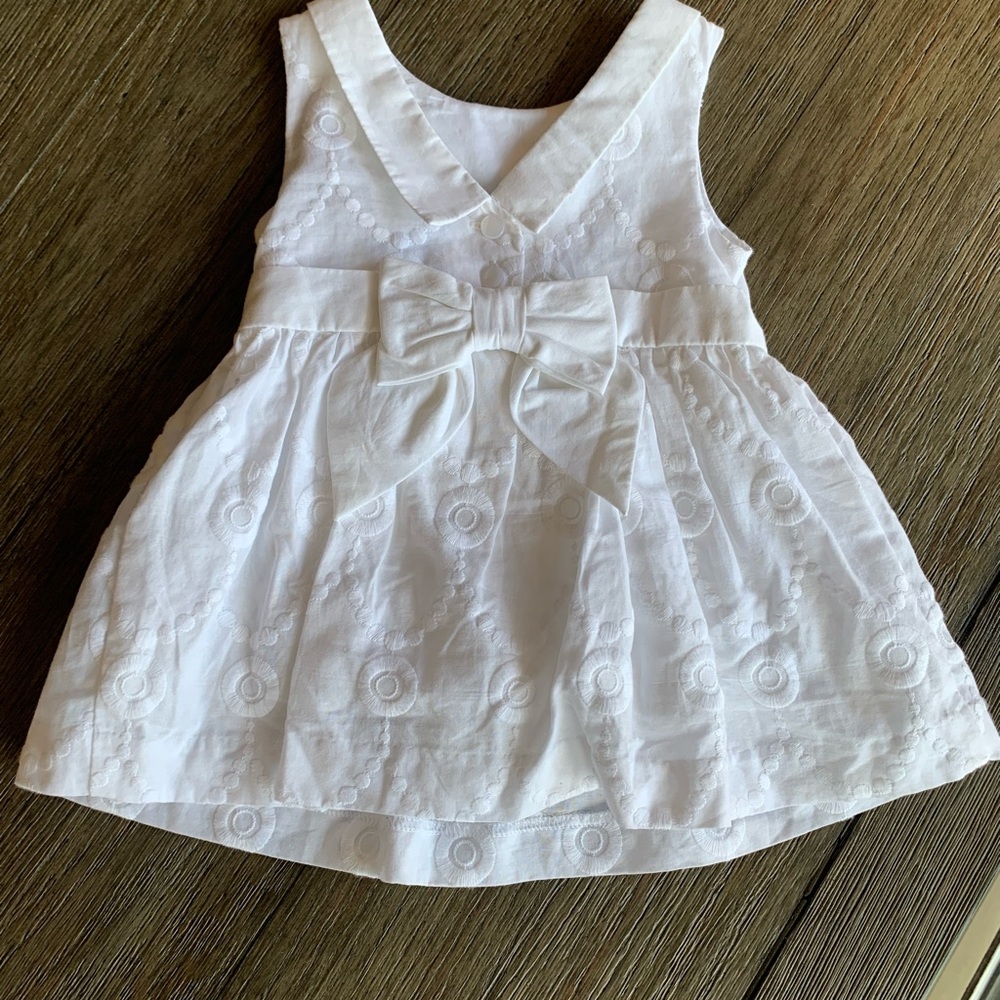 Janie and Jack White Embroidered Collar Dress